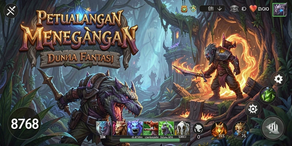 Tangkapan layar utama dari gameplay menegangkan di 8768.
