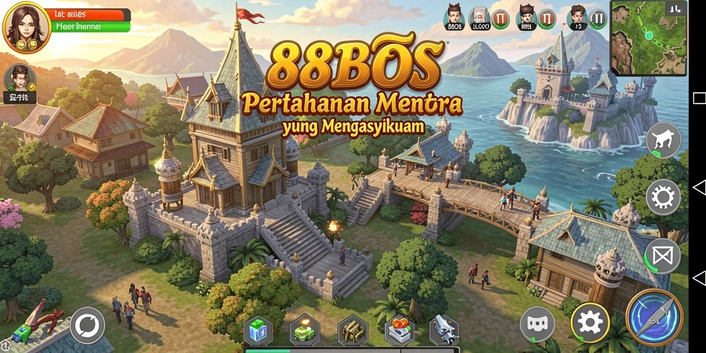 Tangkapan layar menunjukkan serangan menara di game Tower Defense.