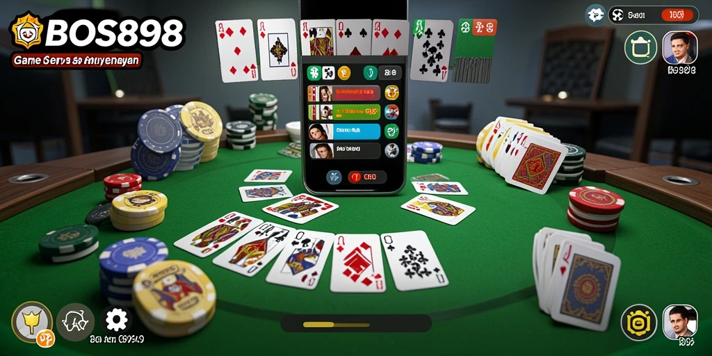 Tampilan gameplay Gaple yang seru dan menantang di BOS898.