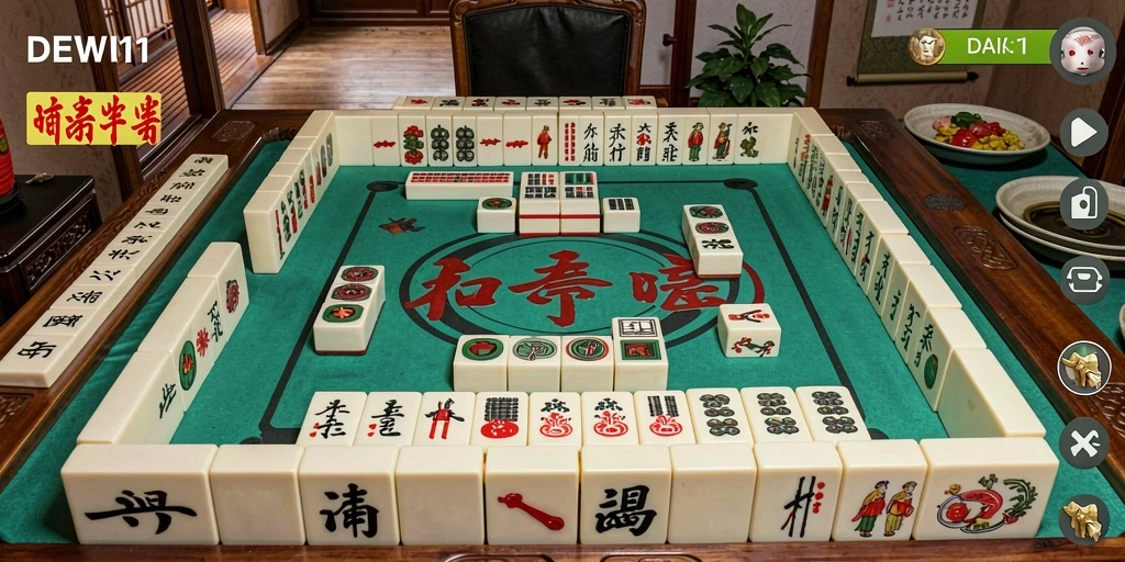 Tampilan menarik dari gameplay Mahjong di DEWI11 yang penuh strategi.