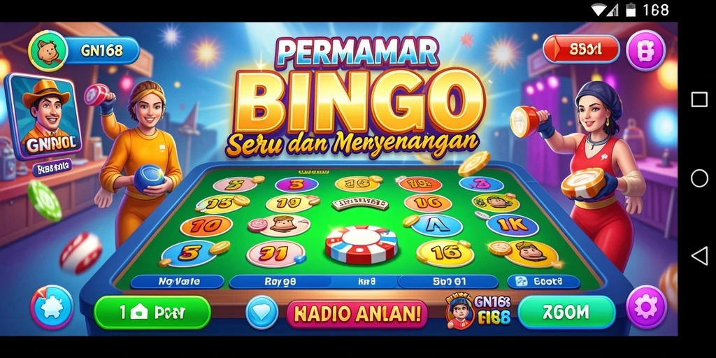Screenshot gameplay Bingo GN168 yang menunjukkan suasana seru permainan.