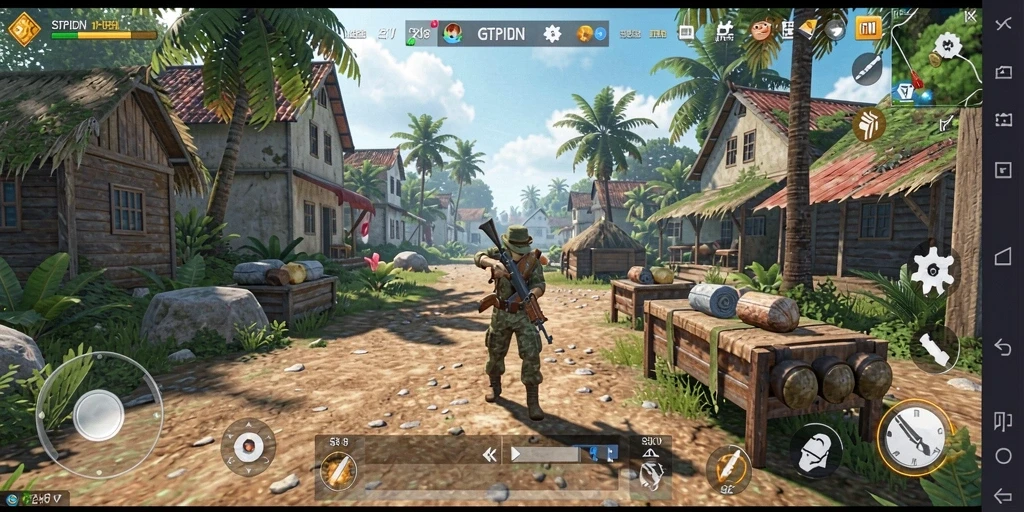 Screenshot gameplay GTPIDN menunjukkan karakter beraksi dalam simulasi kehidupan yang dinamis.