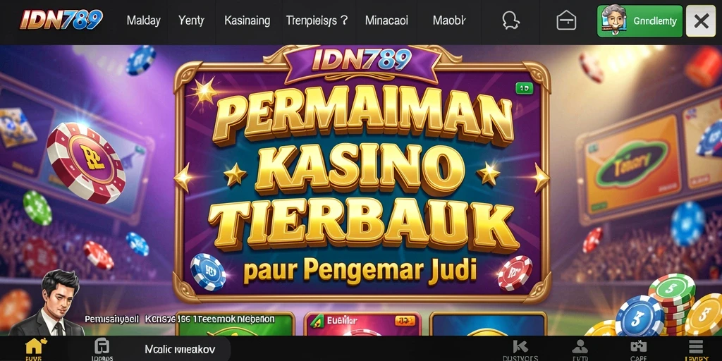 Gambar tampilan gameplay kasino yang seru dan menarik di IDN789.