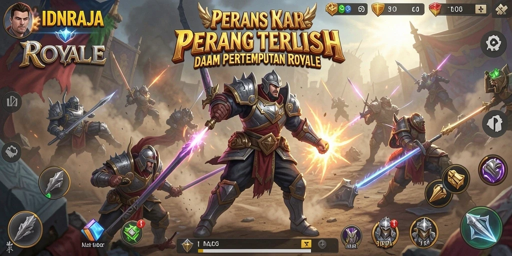 Tangkapan layar gameplay IDNRAJA yang menunjukkan aksi seru Battle Royale.