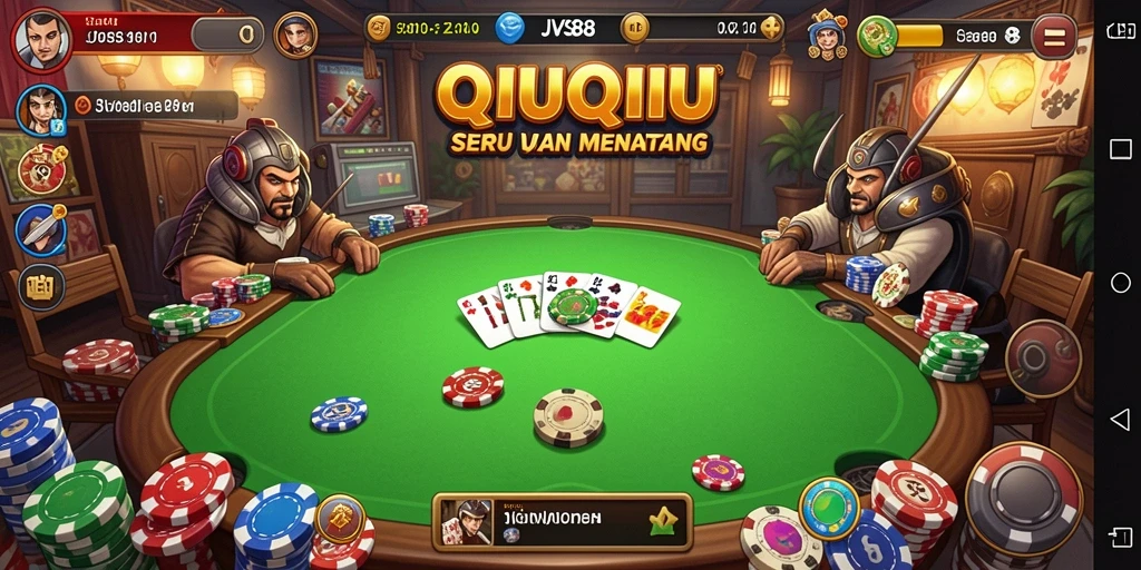 Tampilan gameplay seru dari JVS88 dengan kartu QiuQiu.