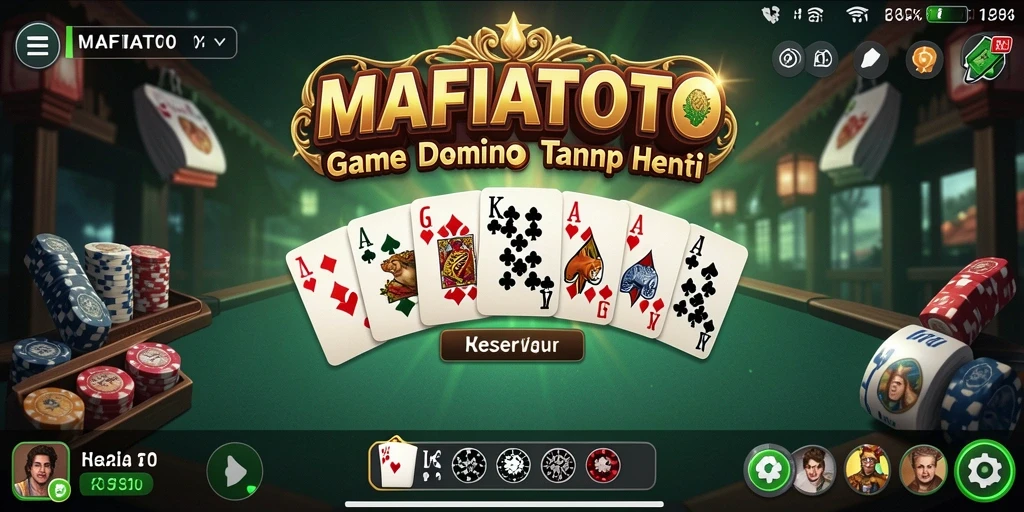 Tampilan menarik gameplay seru dalam game Domino MAFIATOTO.