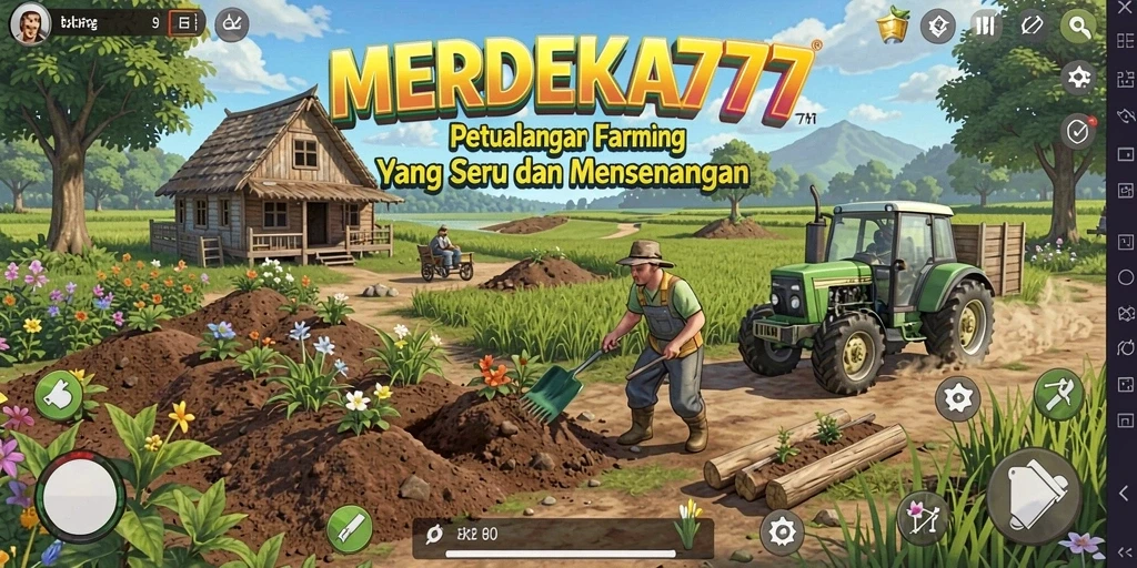 Screenshot gameplay yang menunjukkan aktivitas bertani dan merawat hewan.