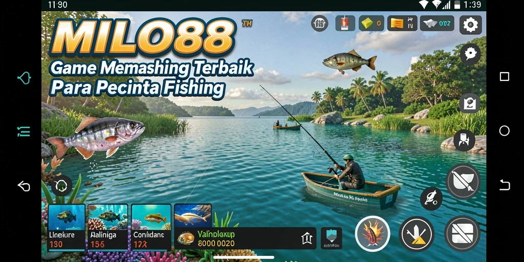 Screenshot gameplay seru saat menangkap ikan di laut.