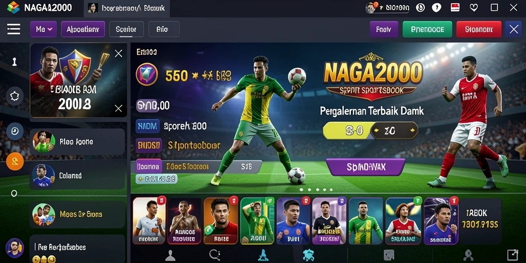 Tampilan utama NAGA2000 dengan berbagai pilihan taruhan Sportsbook.