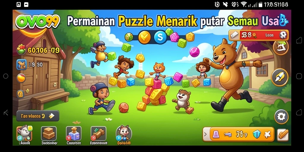 Tampilan gameplay OVO99 yang menarik dengan teka-teki yang beragam.