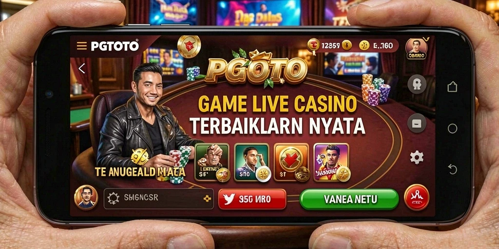 Screenshot PGTOTO menampilkan dealer langsung yang berinteraksi dengan pemain dalam game Live Casino.