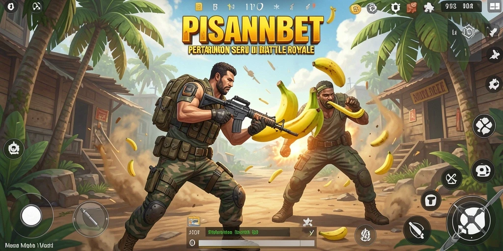 Screenshot gameplay PISANGBET yang menampilkan pertarungan seru Battle Royale.