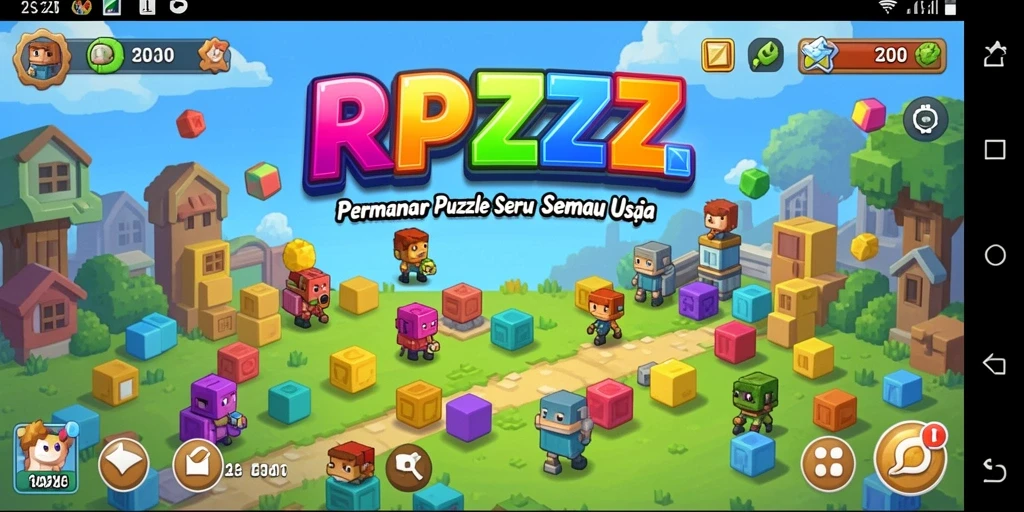 Tampilan menarik dari gameplay RPZZZ saat menyelesaikan teka-teki.