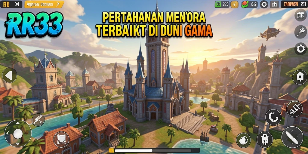 Tampilan menarik dari gameplay RR33 yang menunjukkan aksi Tower Defense.