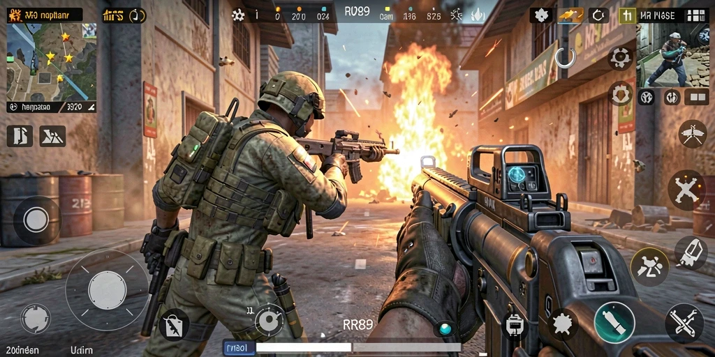 Tangkapan layar gameplay RR89 menampilkan aksi pertempuran yang mendebarkan.