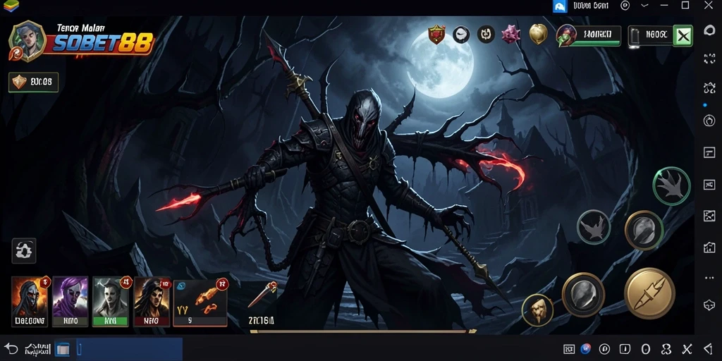 Tampilan gameplay menegangkan di dunia horror yang menyeramkan.